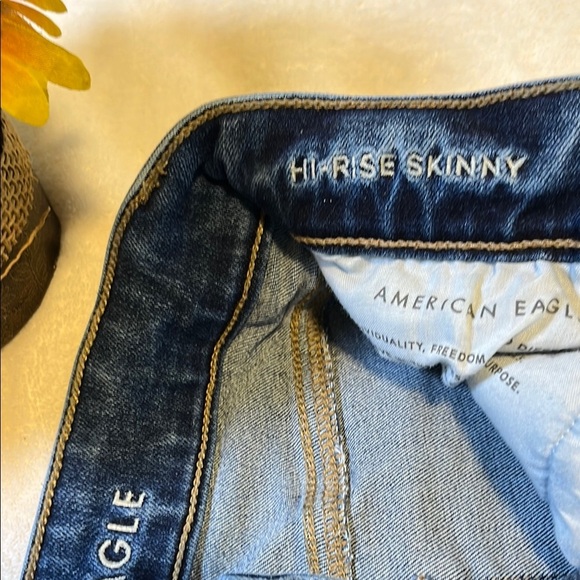American Eagle Outfitters Blue Skinny Jeans Sleek Fit - Picture 3 of 7